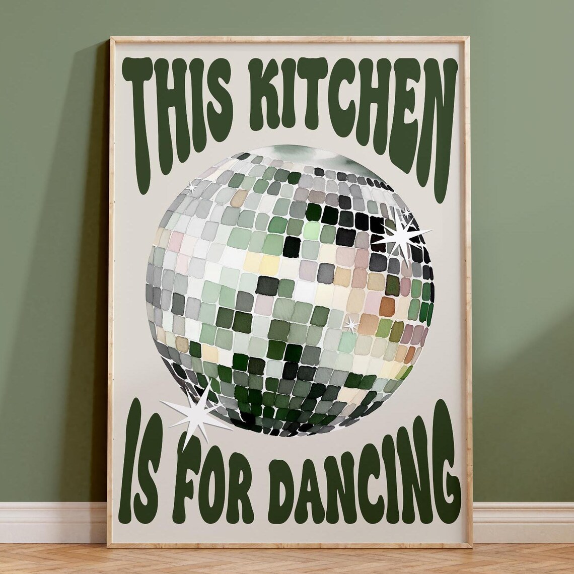 This Kitchen Is For Dancing Disco Ball Poster