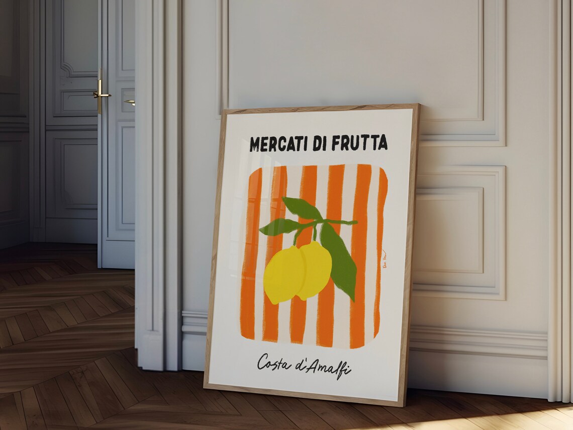 Mercati Di Frutta Amalfi Lemon Italian Fruit Market Wall Poster