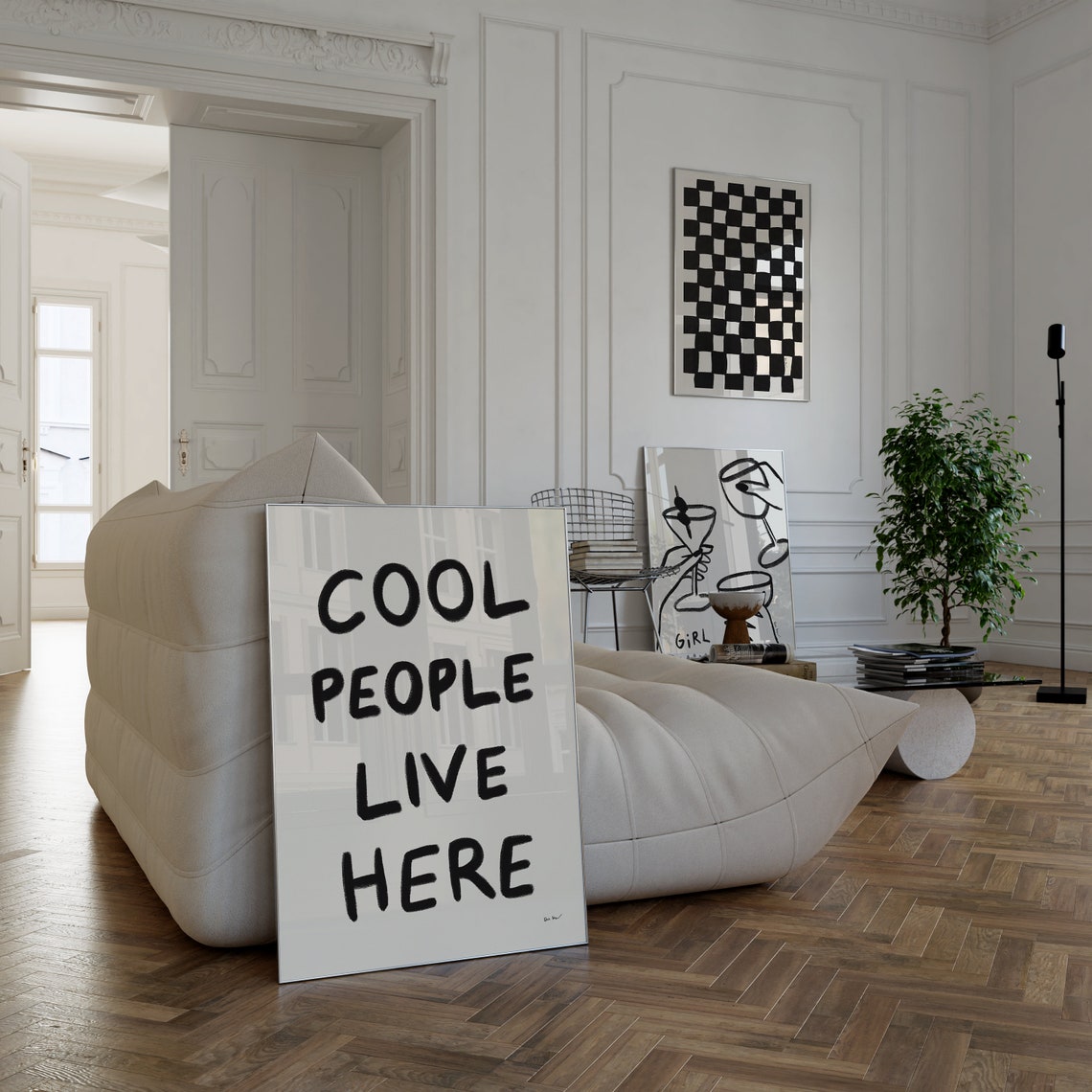 Cool People Live Here Minimalist Black Quote Entryway Poster - Image 3