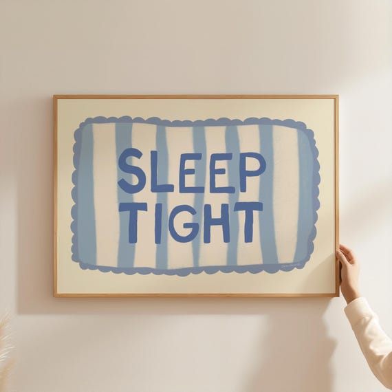 Sleep Tight Wall Art Bedroom Quote Wall Art Trendy Good Night Print Mid Century Modern Print Cute Bedroom Decor Aesthetic Bedroom Print