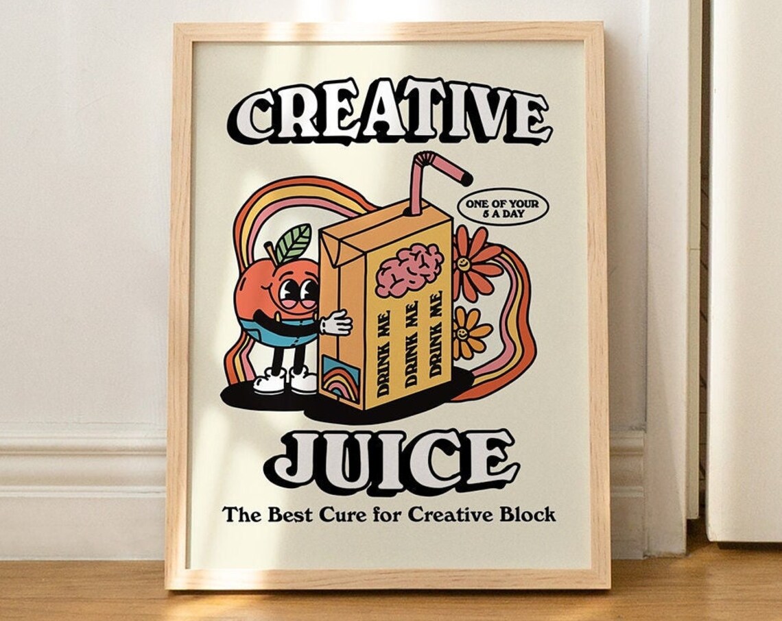 Creative Juice Vintage 70s Poster Illustration