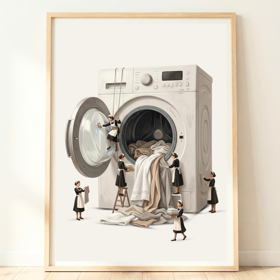 Laundry Room Wall Art, Washing Machine Poster