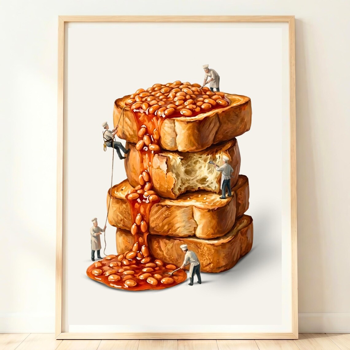 Beans On Toast Kitchen Poster, British Breakfast
