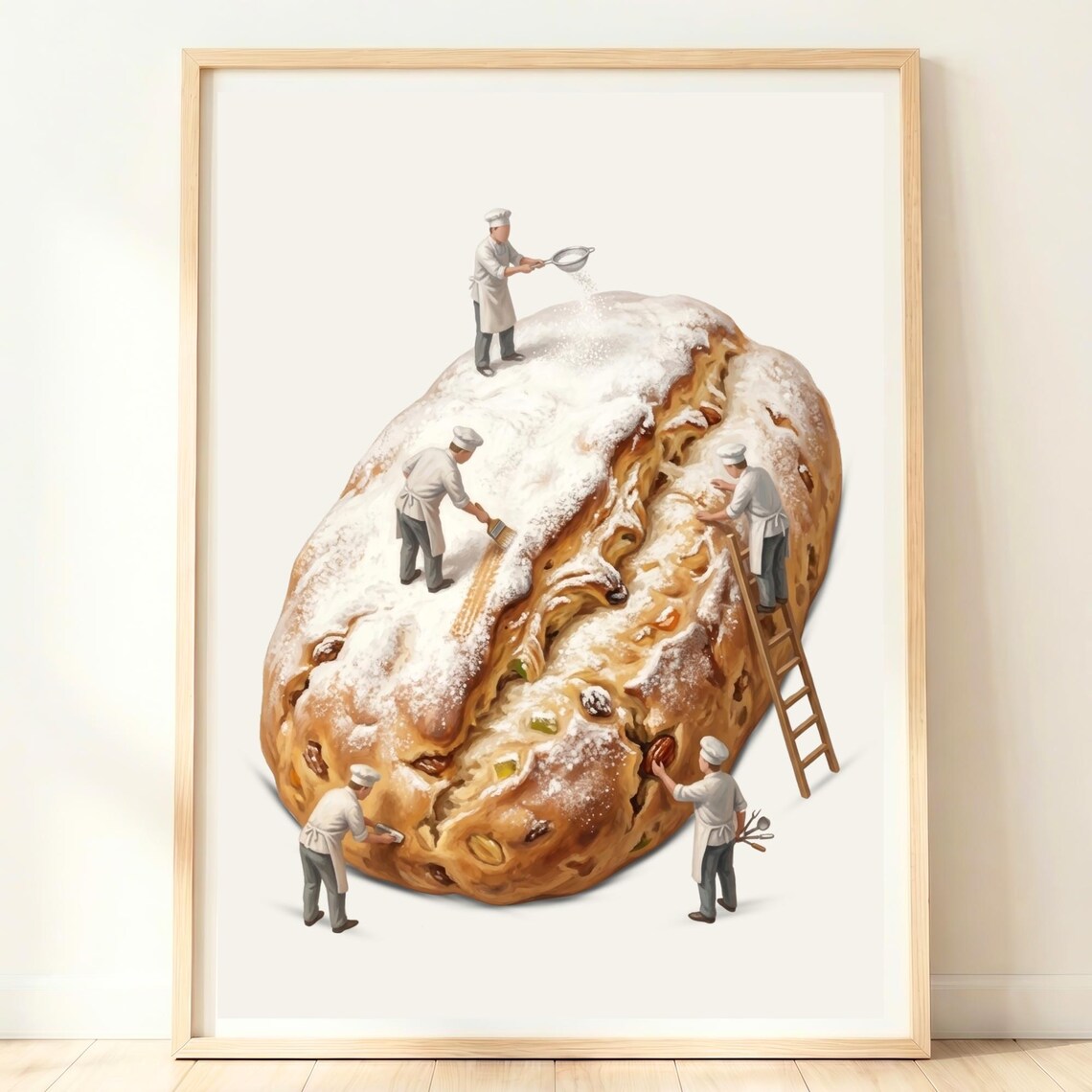 Stollen German Christmas Bakery Kitchen Art Print