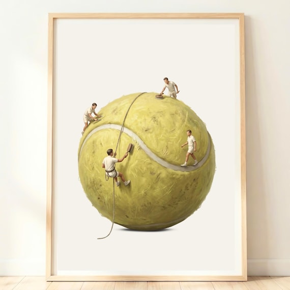 Tennis Ball Art Office Sports Decor Lover Gift Athlete Room Poster