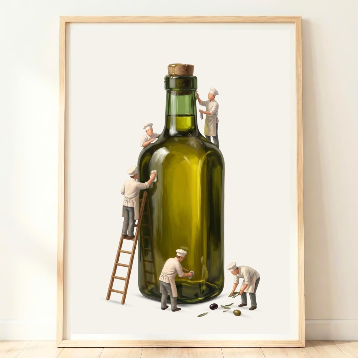 Olive Oil Italian Kitchen Art Print, Tuscan Dining