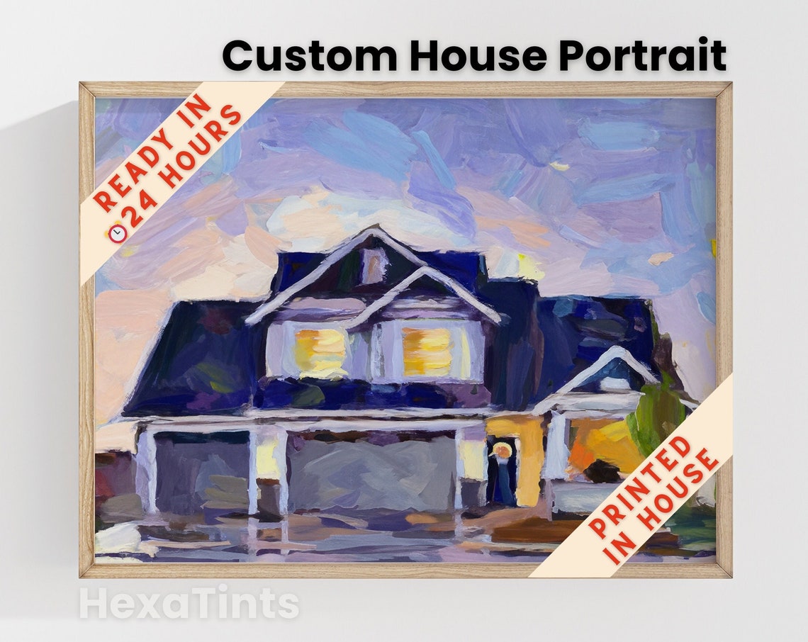 Custom House Portrait Personalized Home Oil Painting Ideal Housewarming Realtor Closing Gift Unframed