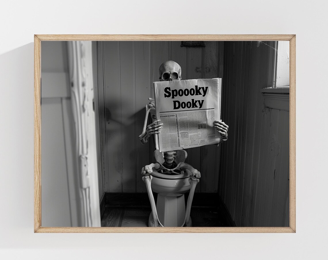 Funny Halloween Bathroom Art, Seasonal Poster