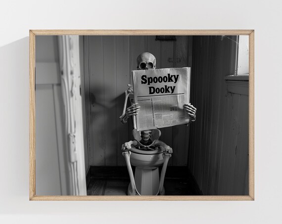 Funny Halloween Bathroom Art, Seasonal Poster