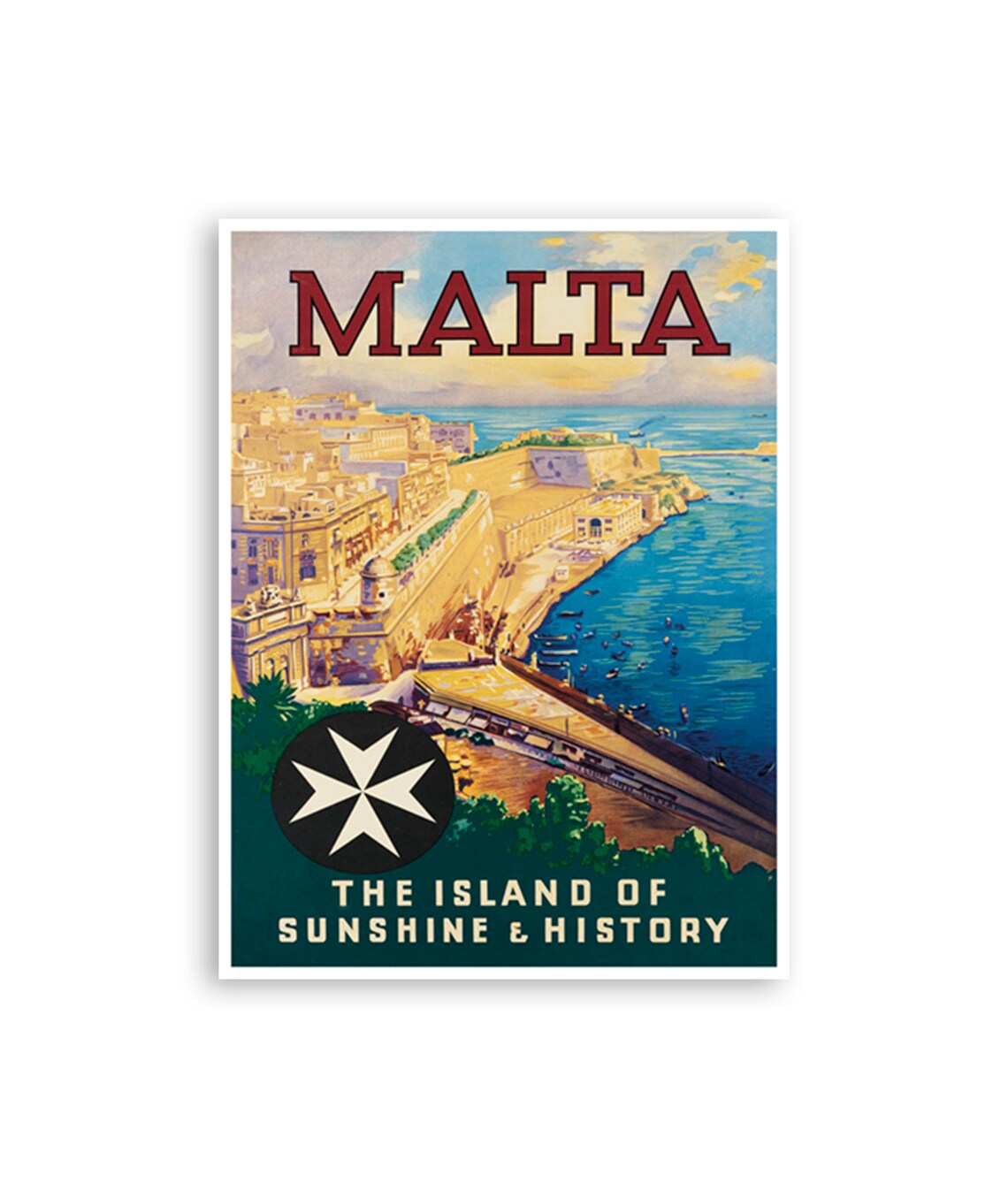 Malta Mediterranean Travel Poster, Decor Print