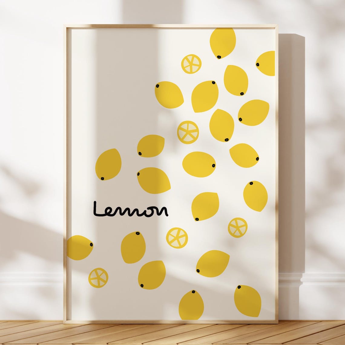 Abstract Lemon Kitchen Print Retro Fruit Illustration Poster Modern Decor