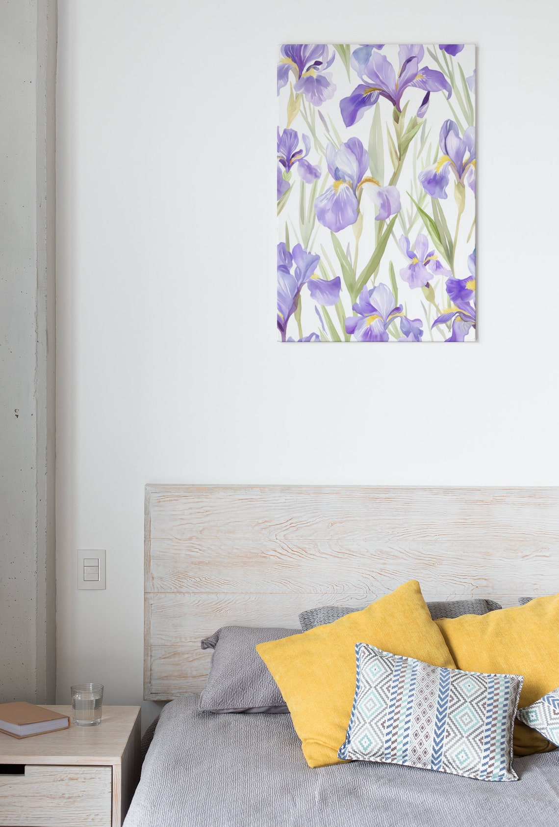Purple Iris Blooms Graceful Watercolor Floral Botanical Poster - Image 9