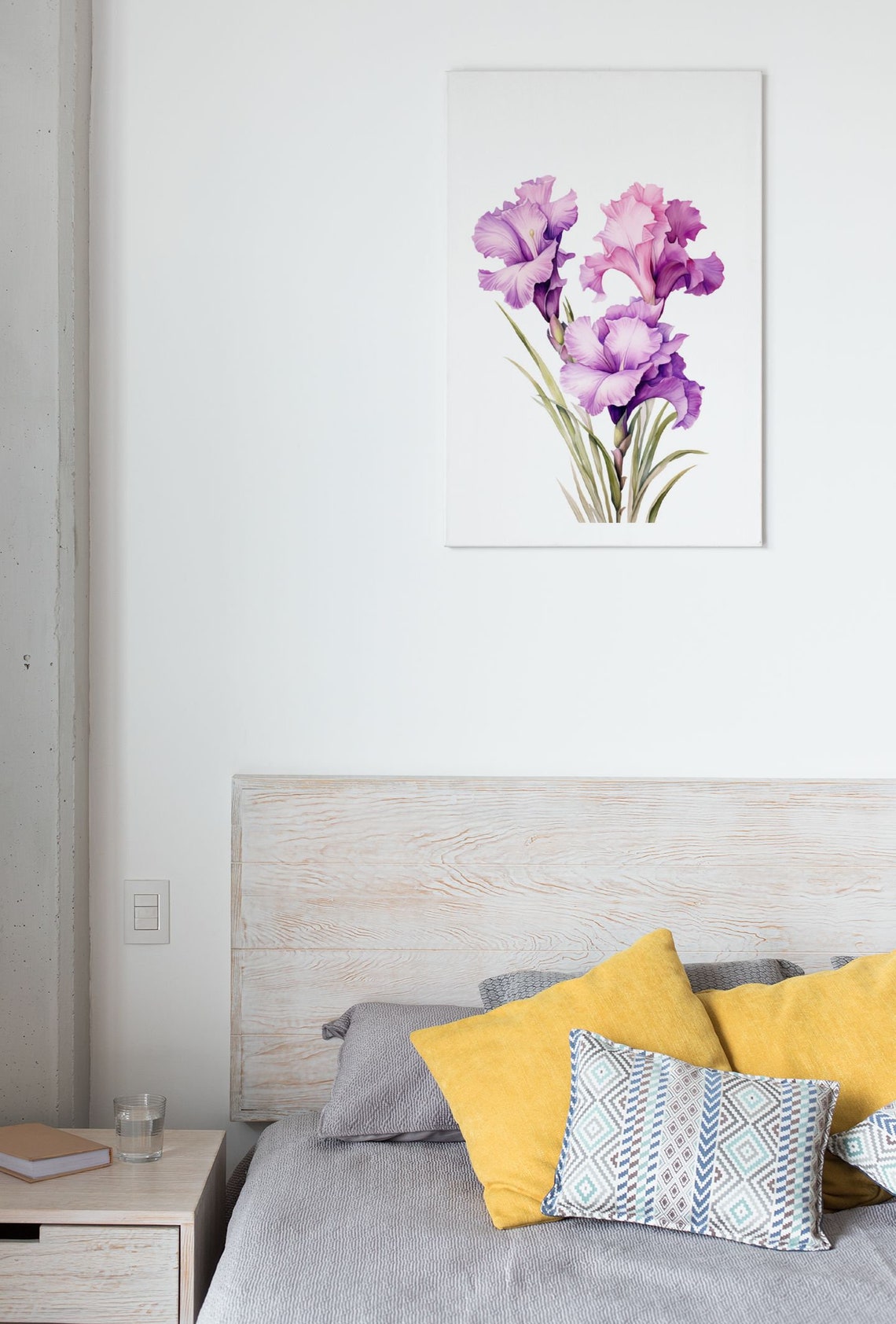 Purple Gladiolus Flower Spike Stately Elegant Watercolor Art Poster - Image 9
