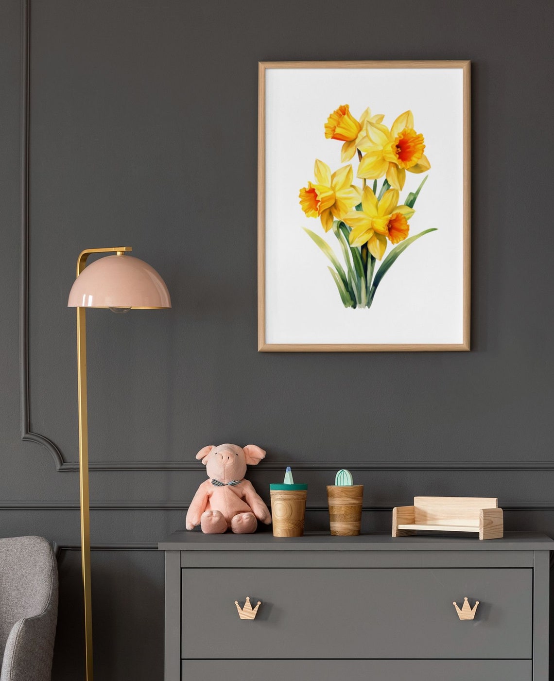 Yellow Narcissus Spring Bouquet Watercolour Botanical Flower Poster - Image 5