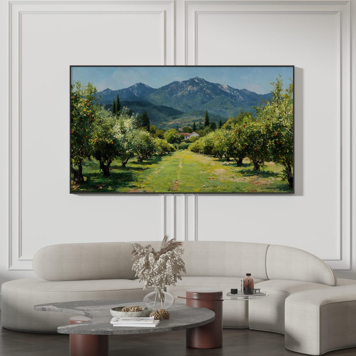 The Valley Orchard Frame Tv Art Vintage For Samsung Oil Print