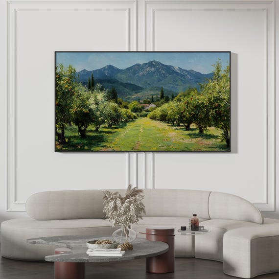 The Valley Orchard Frame Tv Art Vintage For Samsung Oil Print