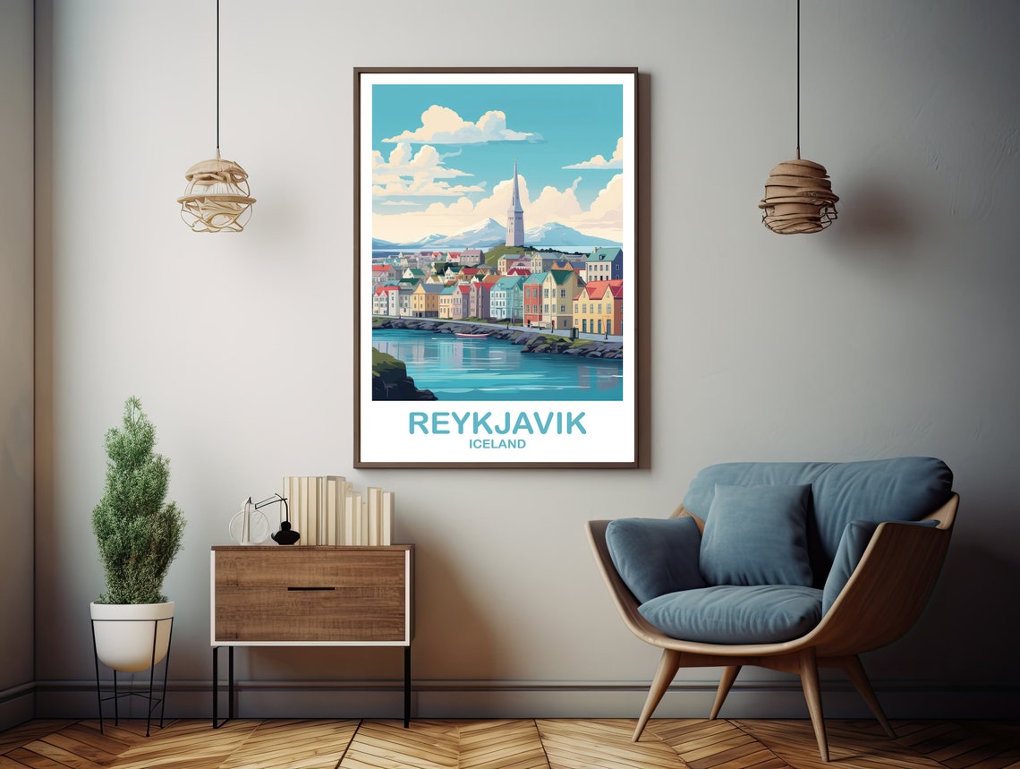 Reykjavik Iceland Travel Art Reykjavik Wall Art Iceland Wall Art Reykjavik Travel Wall Art Travel Wall Art Dt2euicre1 - Image 2