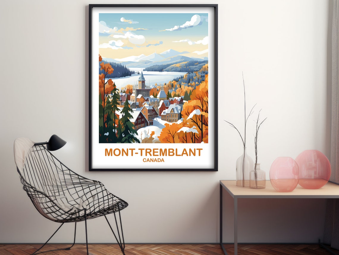 Mont Tremblant Travel Art Quebec Travel Poster Art Mont Tremblant Wall Art Canada Travel Art Travel Art Poster T2naqumt2 - Image 3