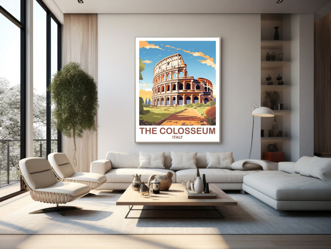 Colosseum Travel Art Poster 7 Wonders Travel Art Rome Travel Art Italy Poster Rome Travel Wall Art Italy Travel Wall Art T2euitro3 - Image 3