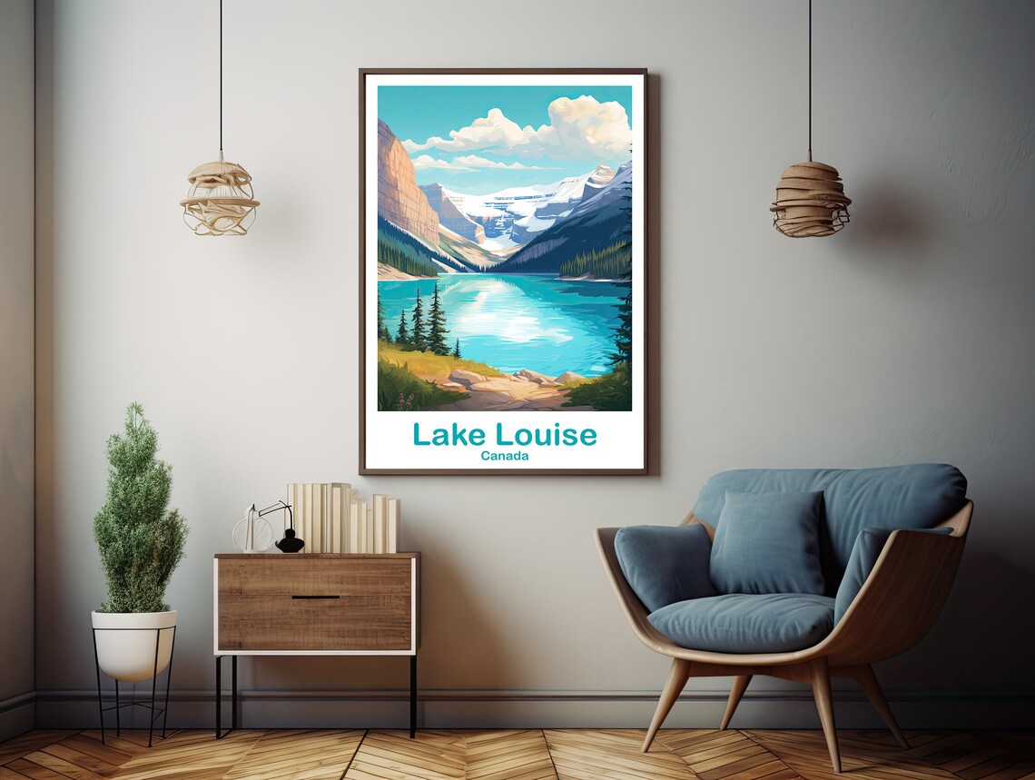 Lake Louise Canada Turquoise Lake Mountain View Travel Poster - Image 3