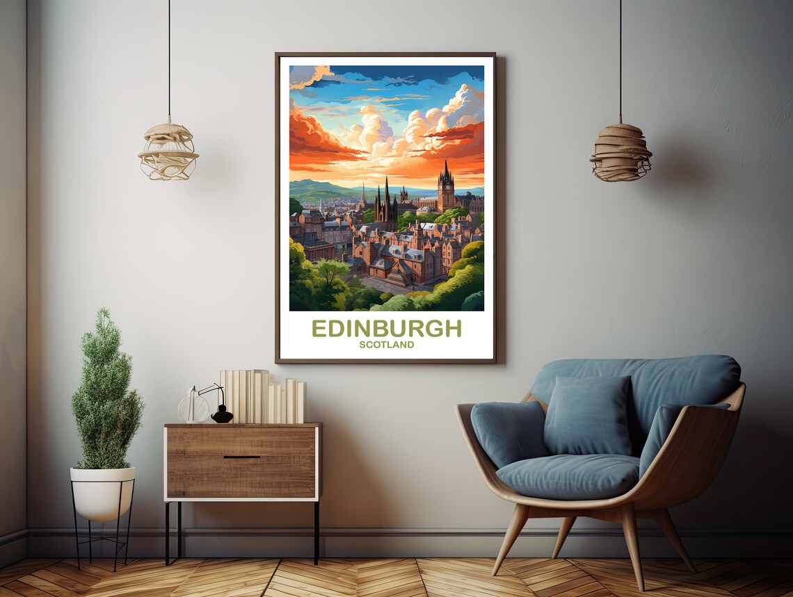 Edinburgh Travel Poster, Scotland Travel Art - Image 3