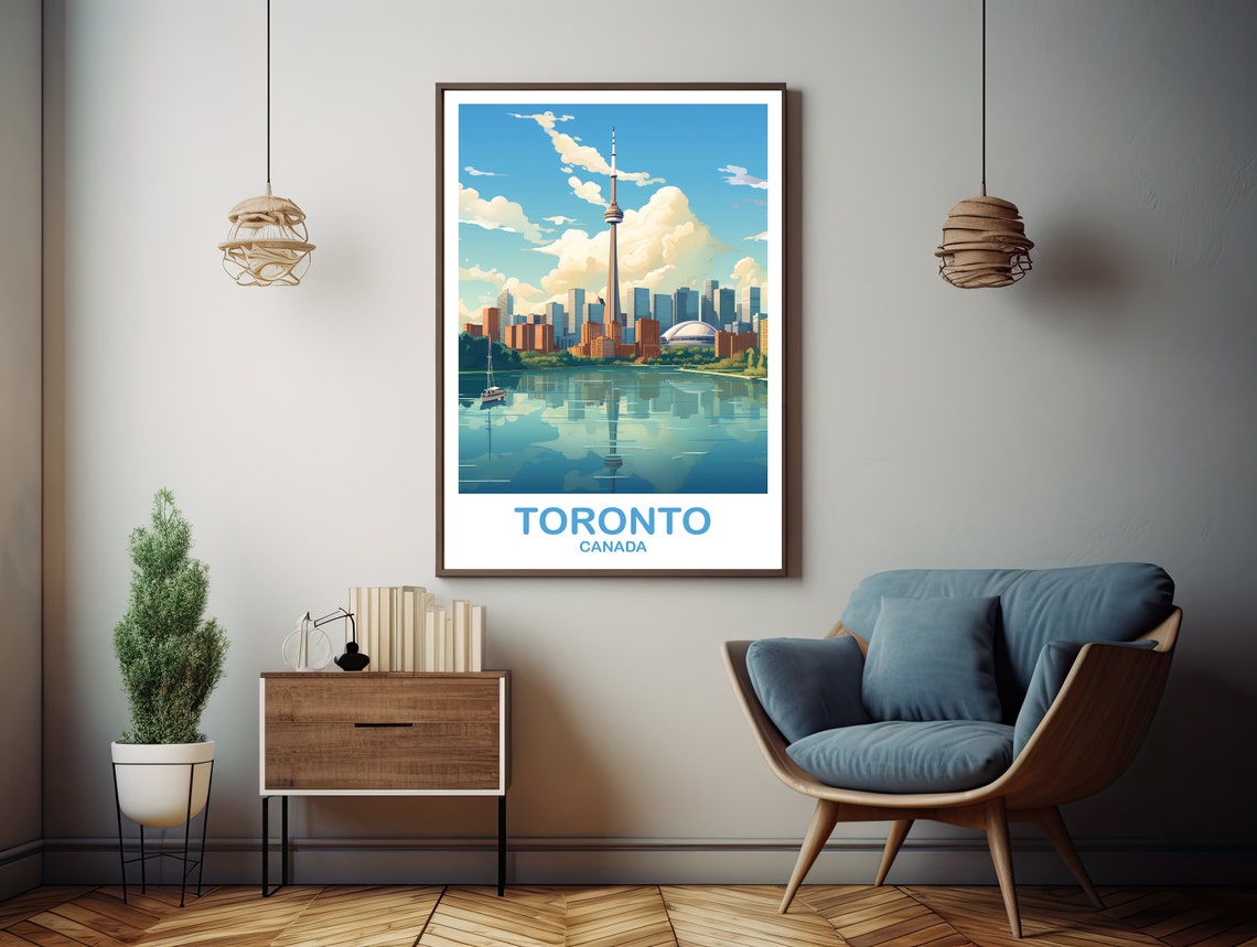 Toronto Travel Wall Ontario Travel Wall Art Toronto Wall Art Poster City Skyline Wall Art Lake Ontario Dt2naonto3 - Image 3