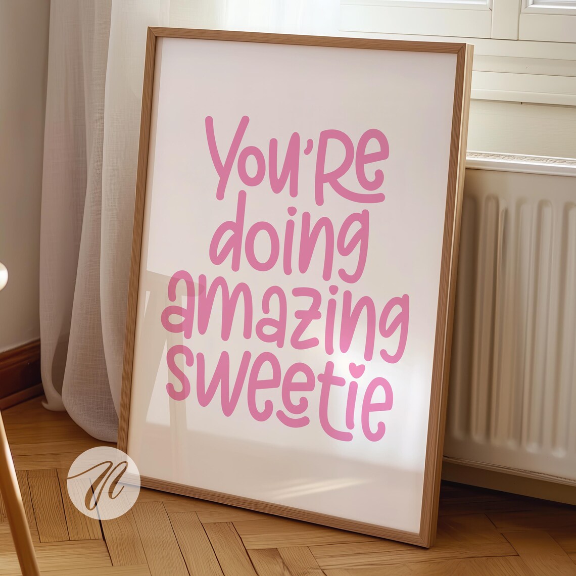 You Are Doing Amazing Sweetie Pink Preppy Quote Typography Poster