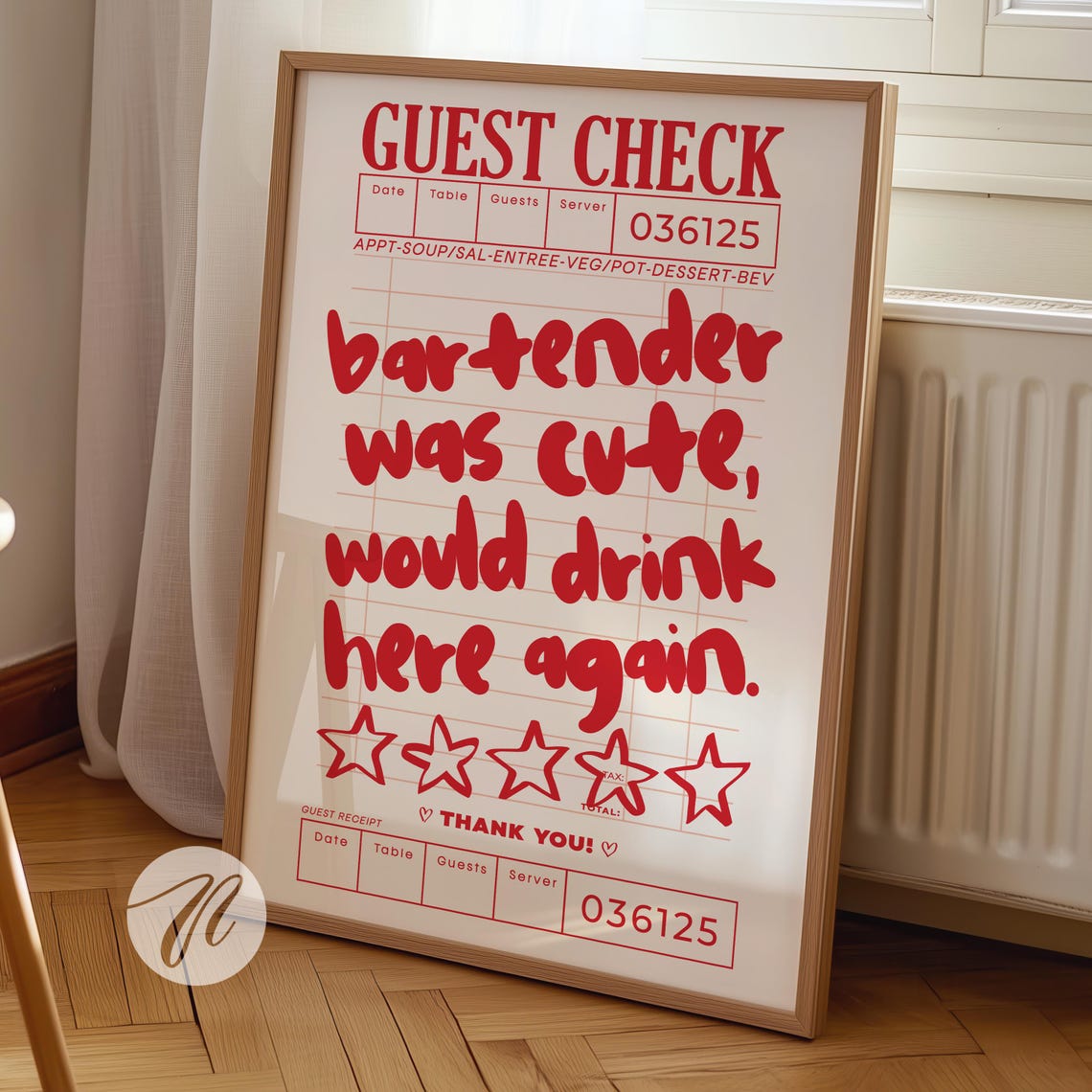 Bartender Was Cute, Funky Bar Art Print