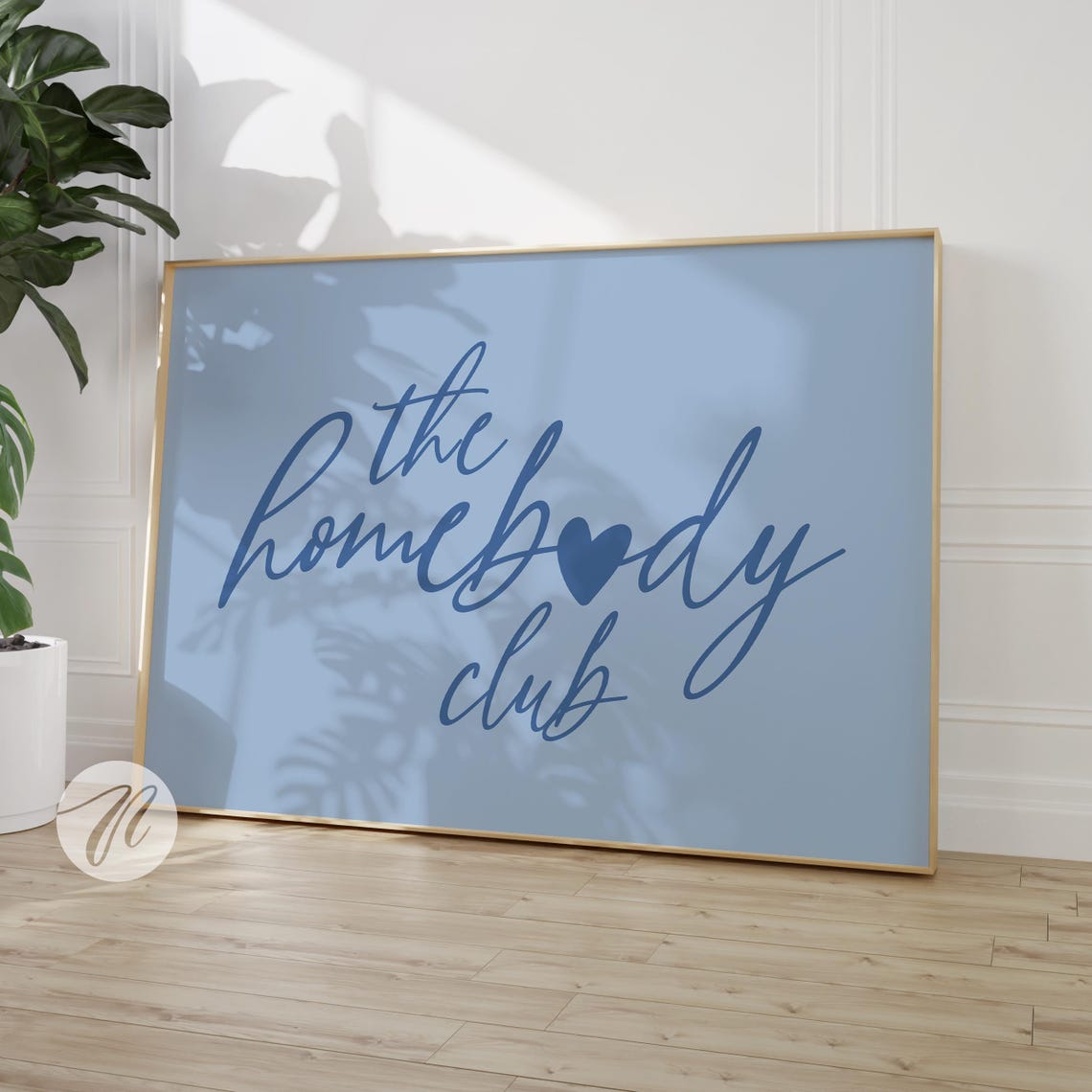 The Homebody Club Blue Script Typography Introvert Quote Poster
