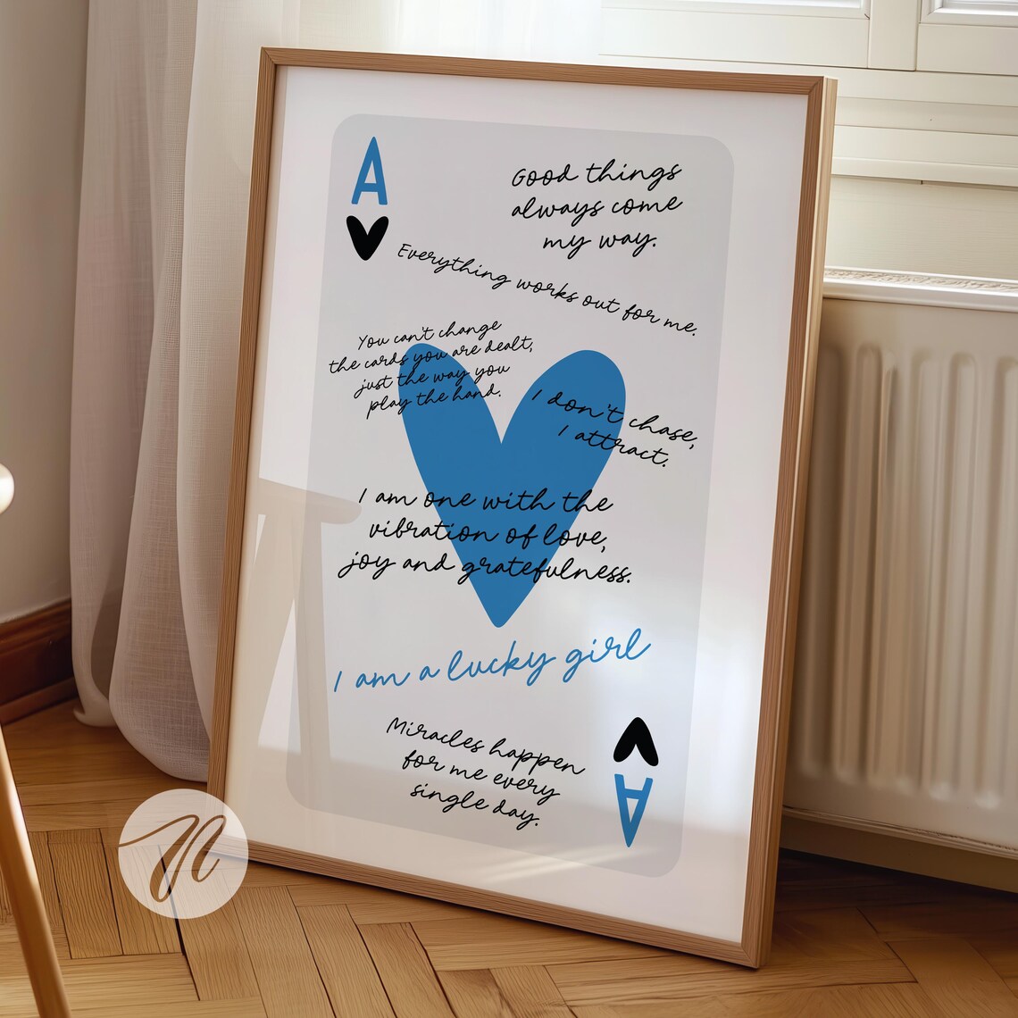 Lucky Girl Syndrome Ace Of Hearts, Trendy Blue Print