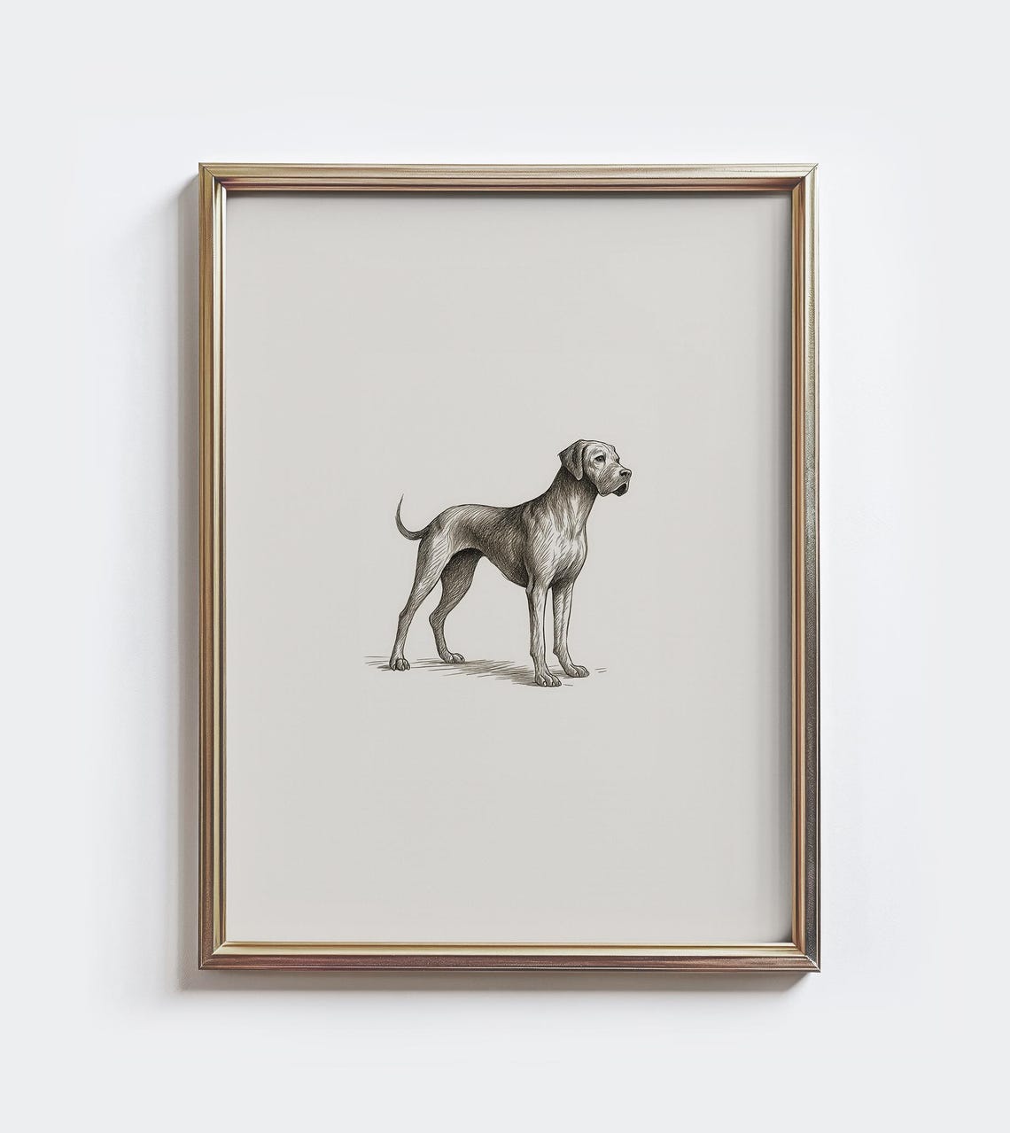 Great Dane Vintage Sketch Dog Portrait Farmhouse Style Wall Art
