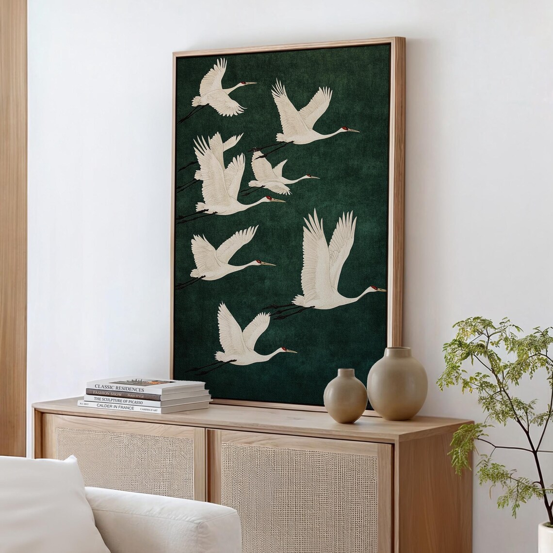 Sandhill Cranes In Flight, Minimalist Wildlife Poster - Image 7
