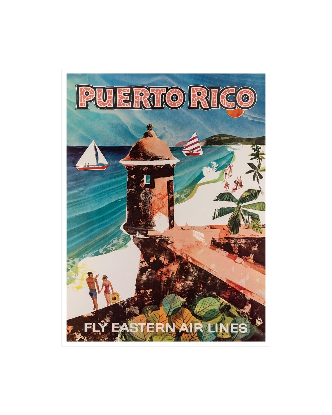 Puerto Rico Vintage Travel Poster, Art Print