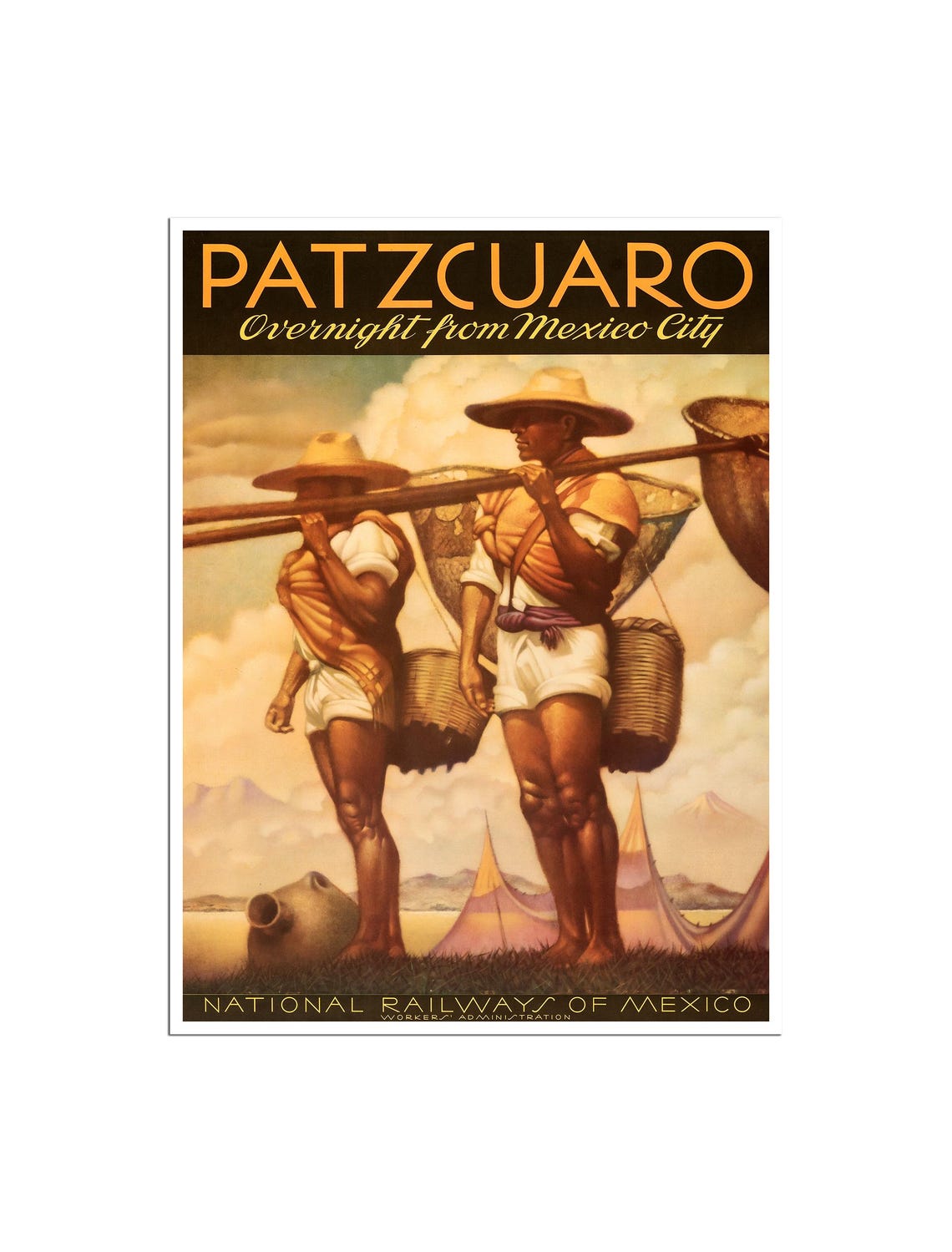 Patzcuaro Overnight From Mexico City Railways Water Bearers Poster