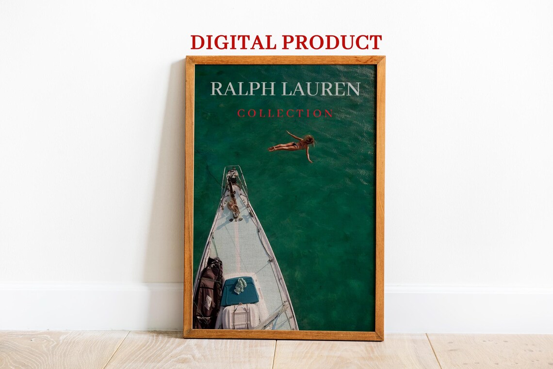 Ralph Lauren Collection Aerial Ocean Swim Yacht Summer Fashion Photo Poster