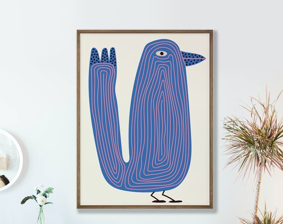 Penguin Poster Abstract Wall Art Colorful Style Nature Printed