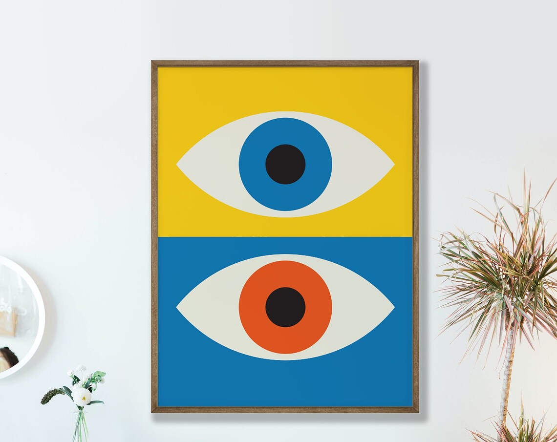 Eyes Poster Abstract Wall Art Creative Style Colorful Printed