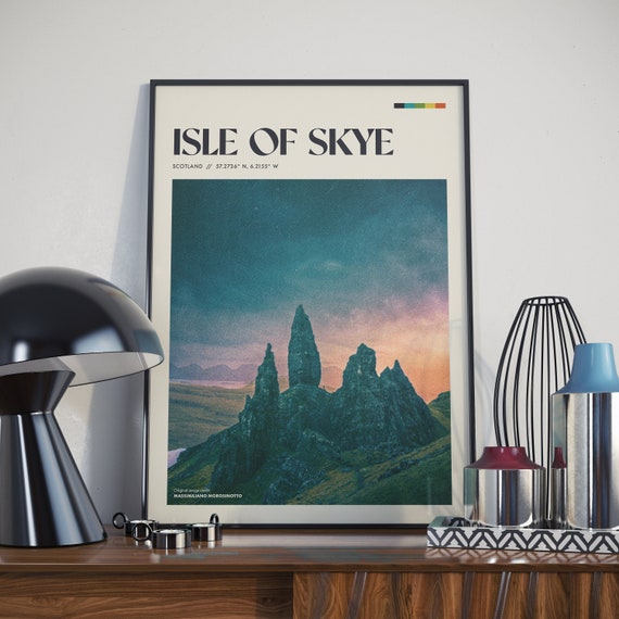 Isle Of Skye Vintage Travel Poster, Scottish Landscape