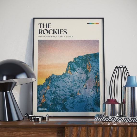 The Rockies Retro Poster Design Travel Poster
