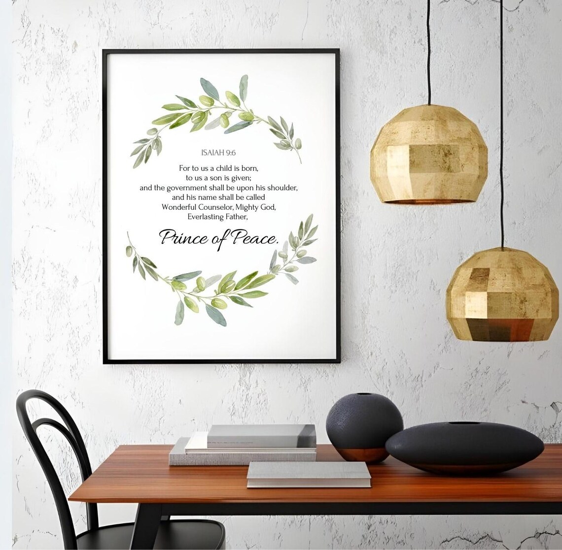 Isaiah 9 6 Prince Of Peace Scripture Poster Christmas Bible Wall Art Print - Image 4