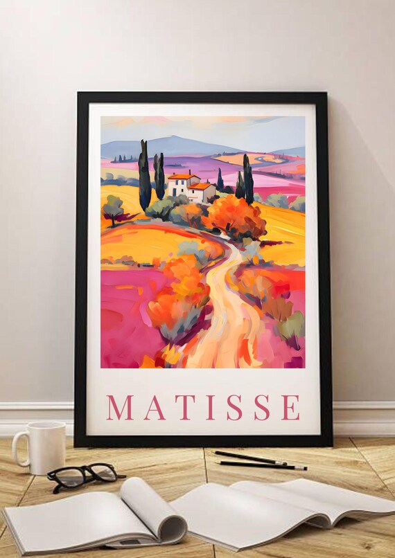 Matisse Countryside Villa Landscape Painting Pink Orange Wall Art Poster