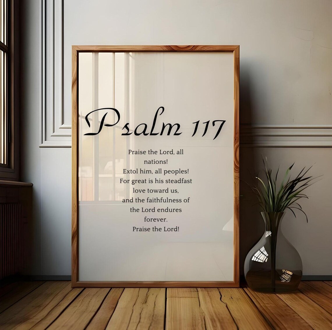 Psalm 117 Praise The Lord Minimalist Calligraphy Scripture Verse Poster - Image 4