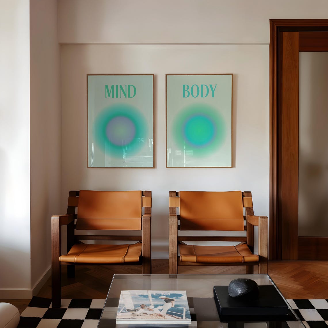 Mind Blue Aura Gradient Orb Meditation Affirmation Artwork Poster - Image 4