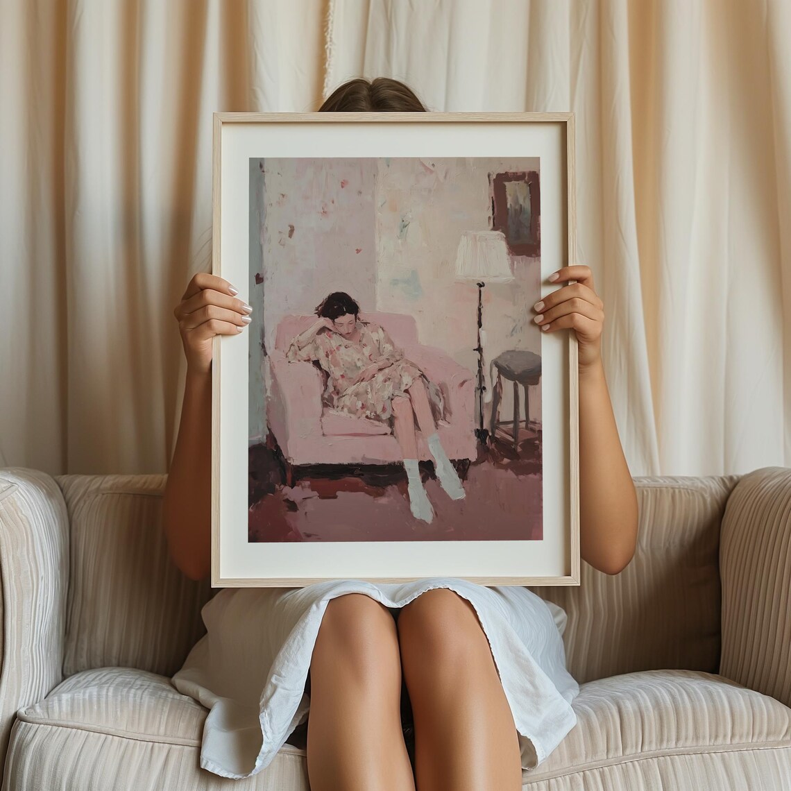Woman Sleeping Vintage Portrait Art Print - Image 2