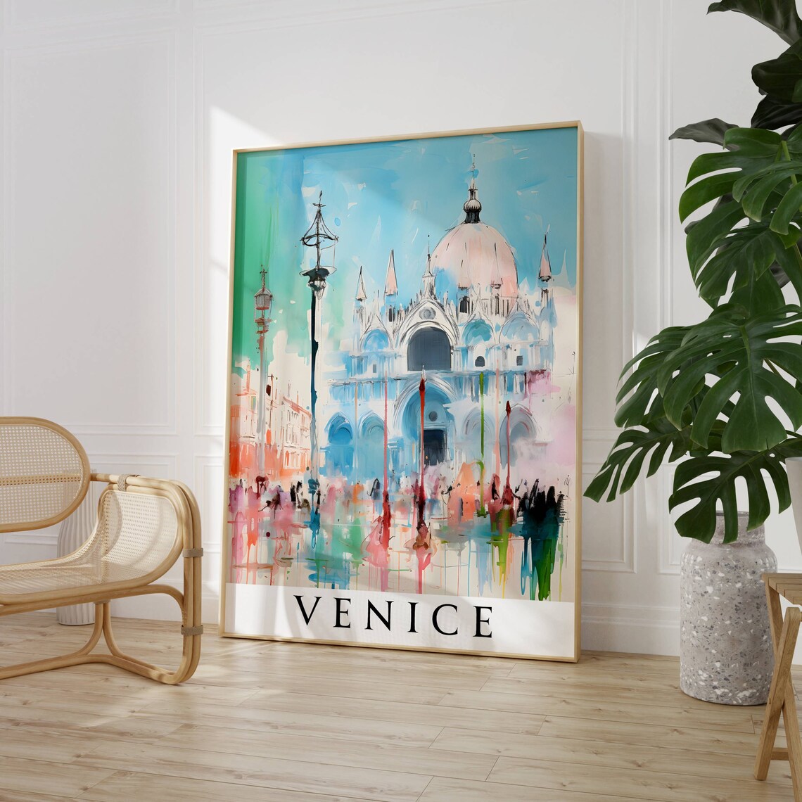 Venice St Marks Basilica Watercolor Italy Travel Wall Poster - Image 4