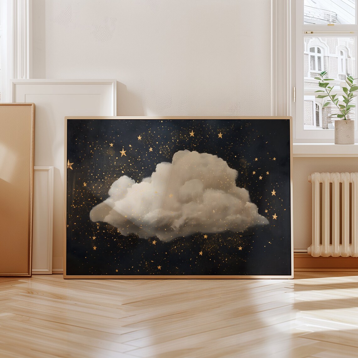 Starry Cloud Vintage Art Print, Dark Academia Night Sky - Image 2