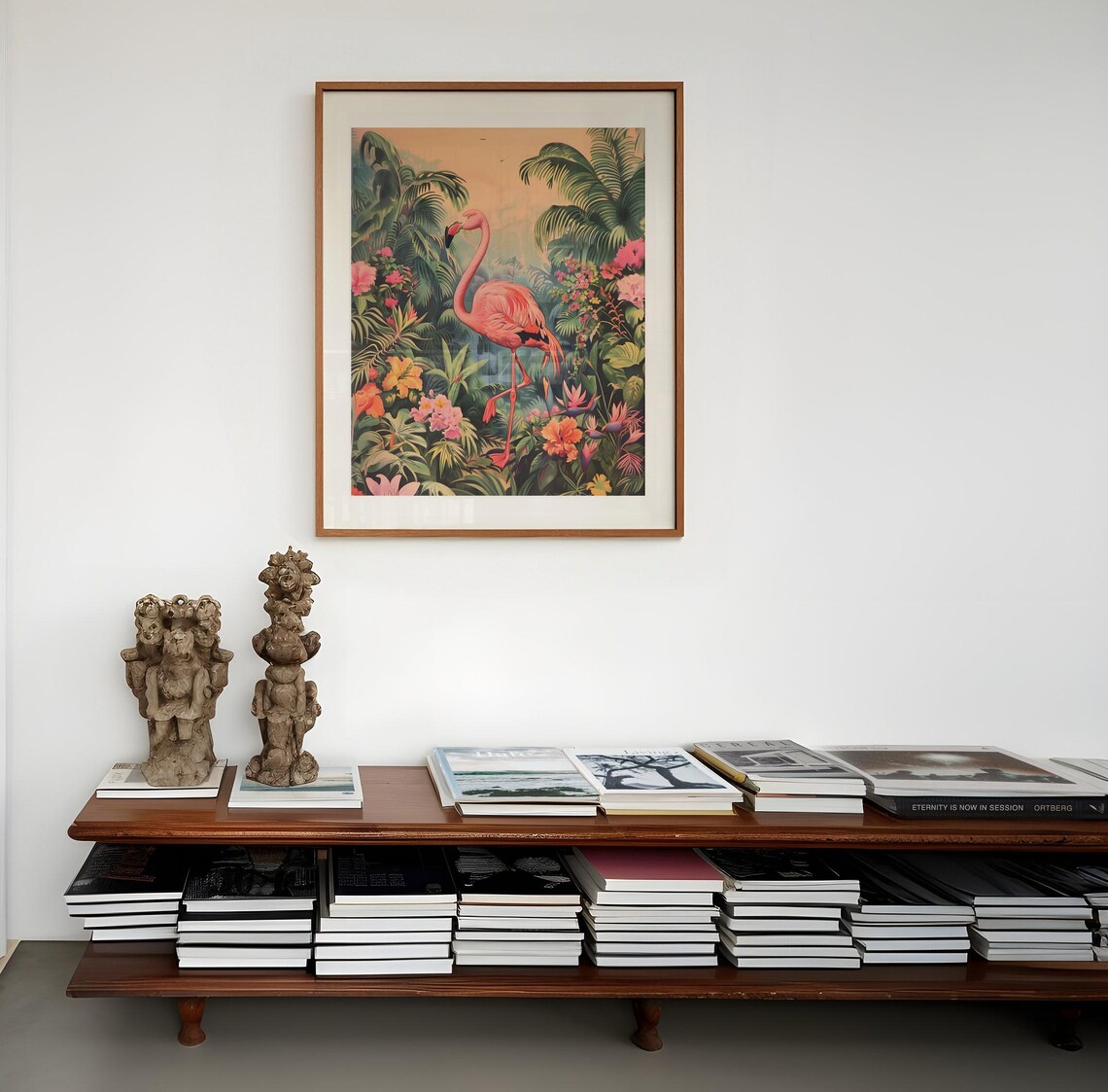 Pink Flamingo Vintage Botanical Bird Wall Art Print - Image 4
