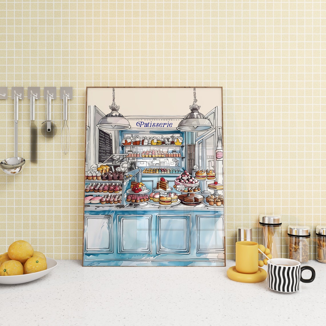 Patisserie Print Pastries Wall Art Croissant Print Food Print For Kitchen Breakfast Prints Cake Wall Art Bakery Decor Cake Prints Cafe Decor - Image 3