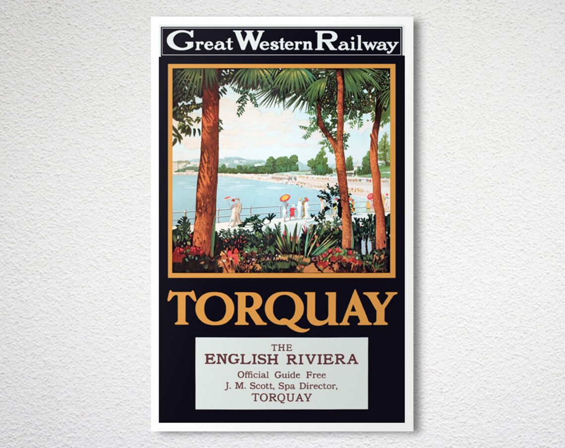 Torquay The English Riviera Vintage Travel Poster - Image 2