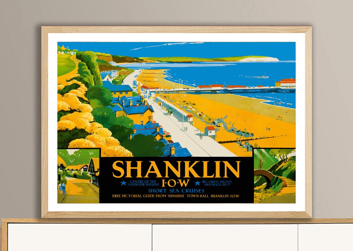 Shanklin Isle of Wight Short Sea Cruises Vintage Travel Poster - Image 2
